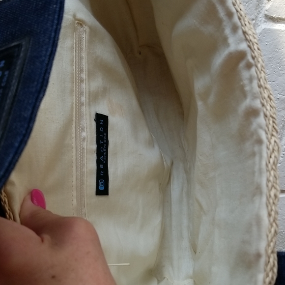 Denim & Straw Summer Shoulder Bag - Picture 4 of 9